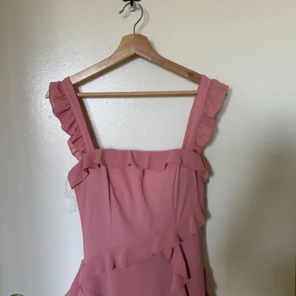 Alieva Lenora Ruffle Mini Dress In Blush Pink XS - Picture 3 of 7